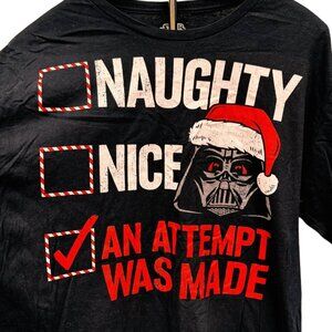 Star Wars Christmas Graphic Tee Red White Black T-shirt Holiday Festive XXL New